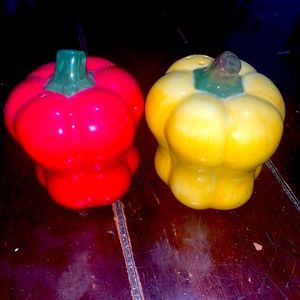 Vintage Yellow & Red Bell Pepper Salt and Pepper Shakers